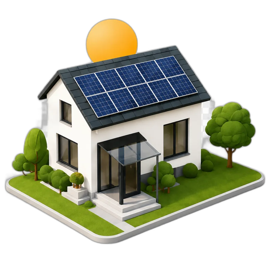 Kuća sa solarnim panelima na krovu